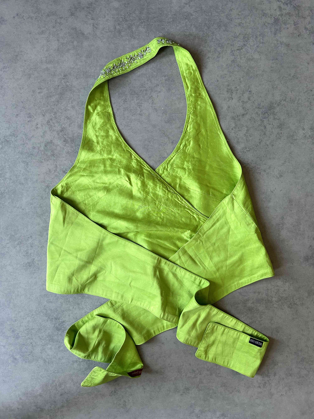 Green halter top