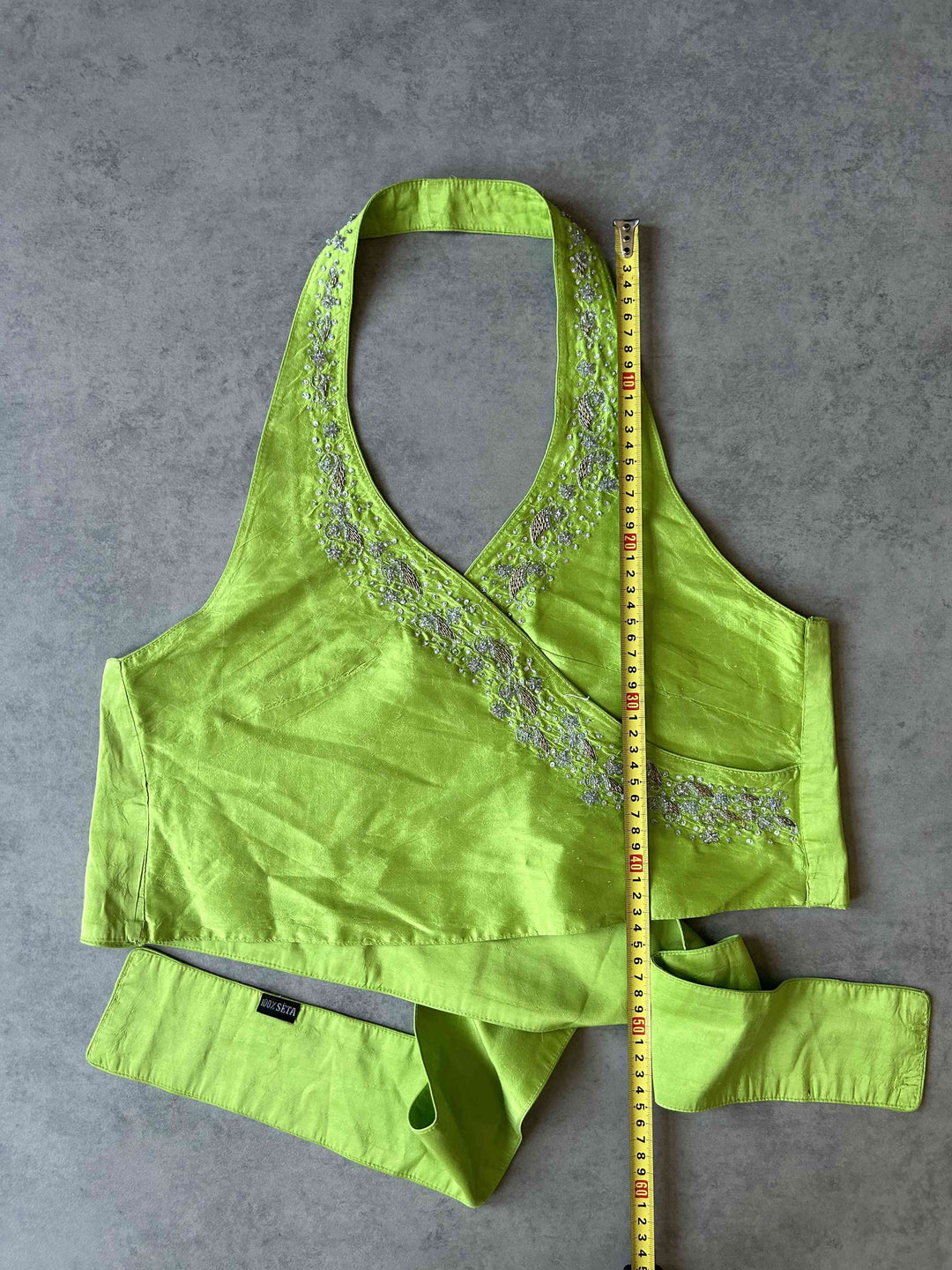 Green halter top