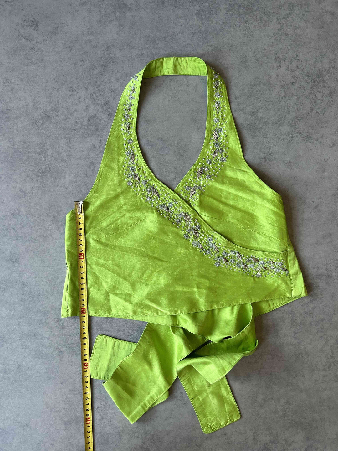 Green halter top